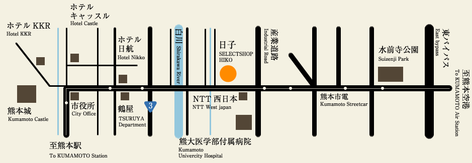 セレクトショップ日子の周辺地図